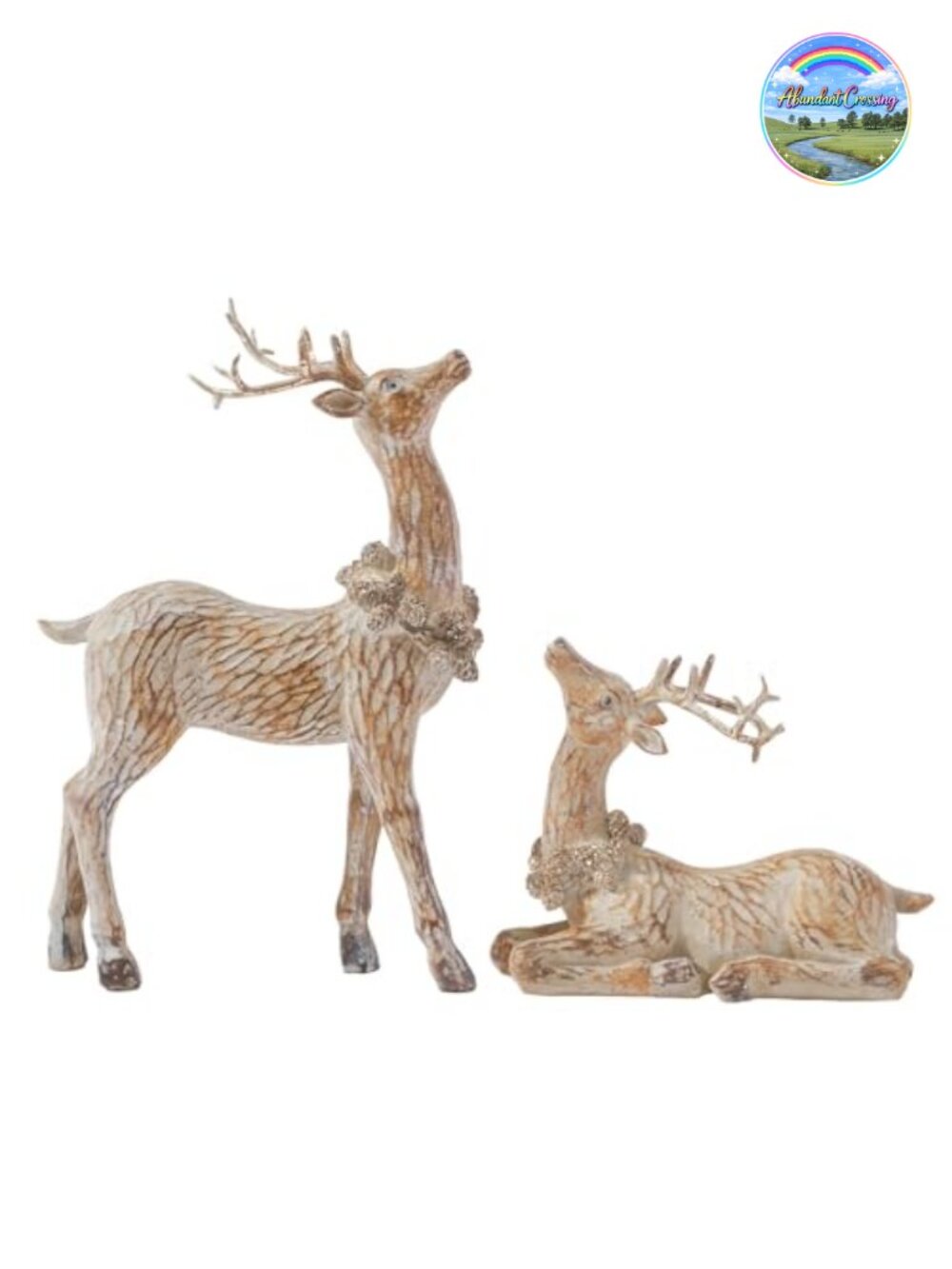 2pcs Reindeer Christmas Figurines Resin Tabletop Decor